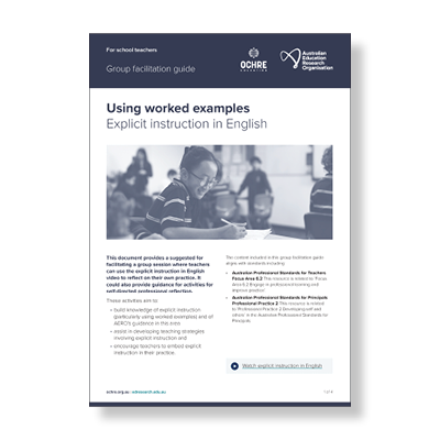 Cover of explicit instruction in English group facilitation guide